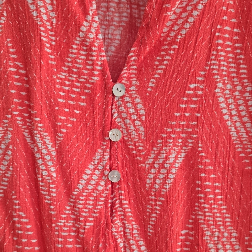 Como Vintage Red Patterned Blouse - image 4